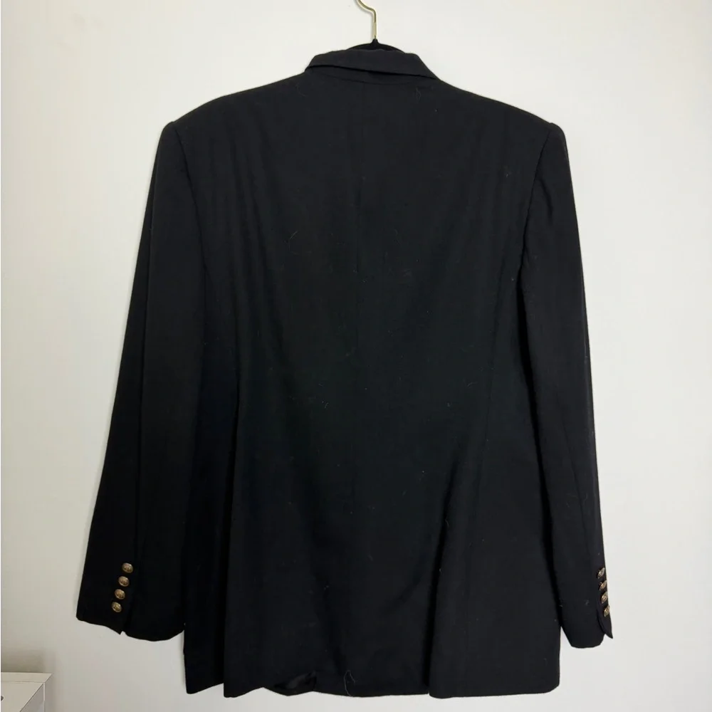 Lauren Ralph Lauren Wool Black Patch Blazer - Picture 2 of 5